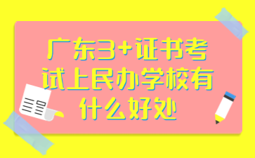 廣東3+證書考試上民辦學校有什么好處