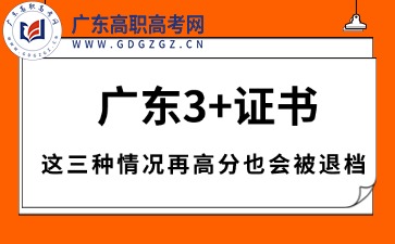 廣東3+證書這三種情況再高分也會被退檔