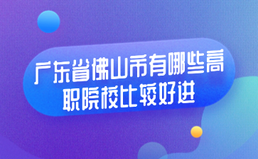廣東省佛山市有哪些高職院校比較好進(jìn)